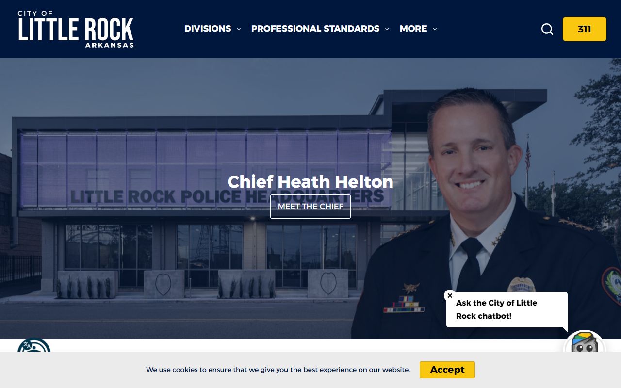 Little Rock Police Department website showing records request and background check resources