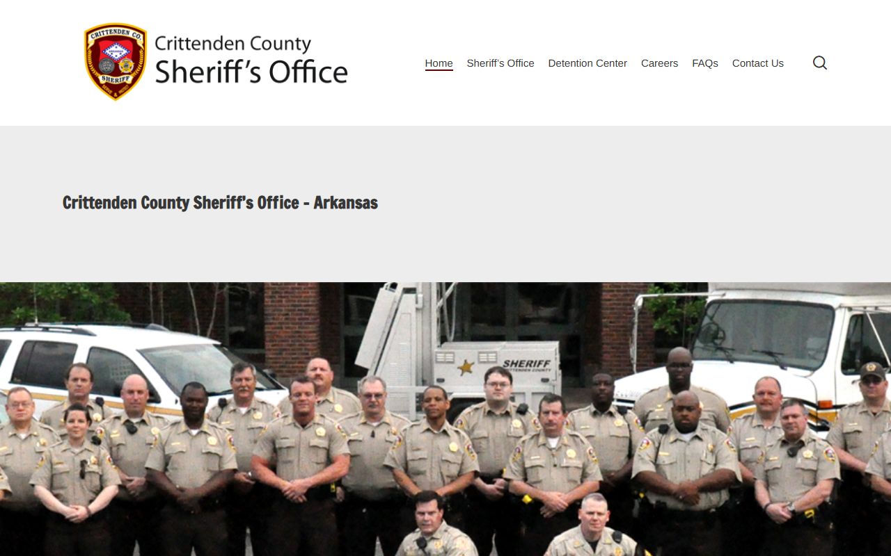 Crittenden County Sheriff Office website with background check and detention center links
