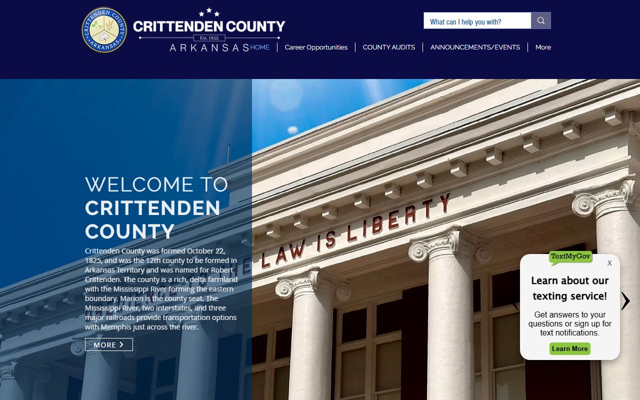 Crittenden County Arkansas official website for background check and public records