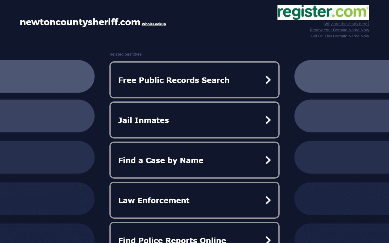 Newton County Sheriff's Office website for background check records in Jasper Arkansas